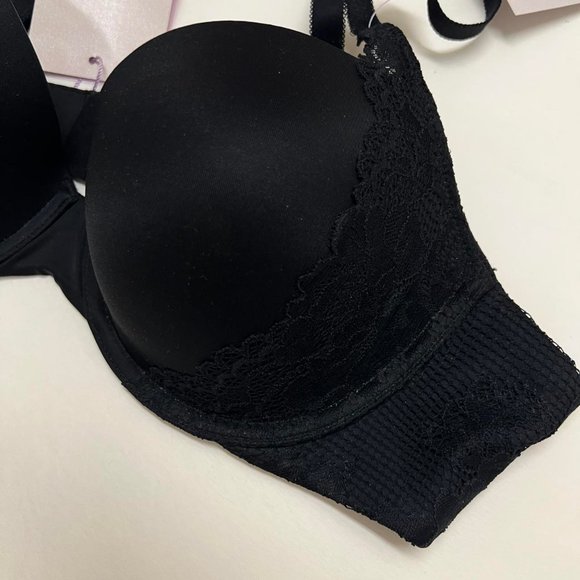 Savage X Fenty Demi Cup Lace Bra in Black Caviar - Picture 5 of 5